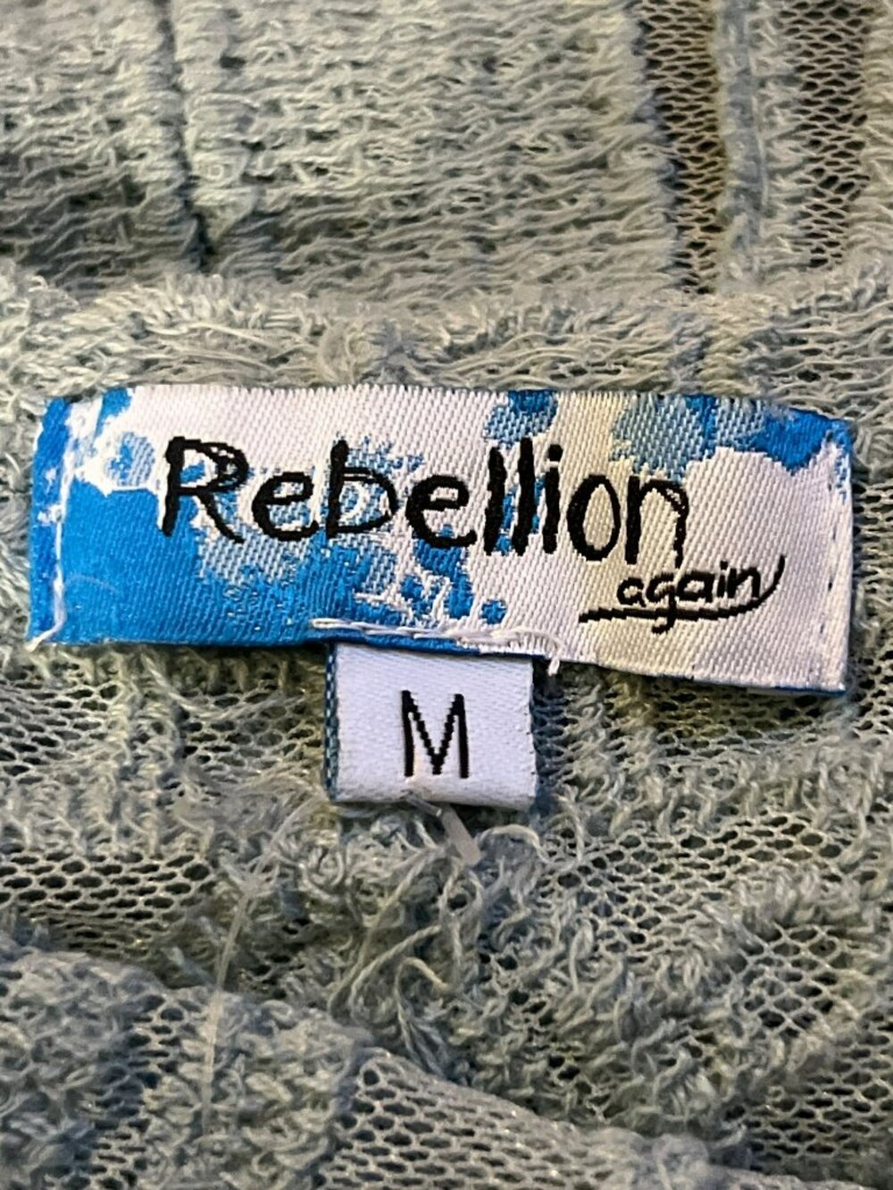 Rebellion Again Lace Duster Cardigan Womens Medium Light Teal New - Picture 6 of 11